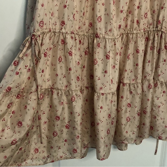 Rebecca Taylor Ditsy Prairie Floral 100% Silk Midi Dress Sz 6 Summer peasant - Picture 10 of 14